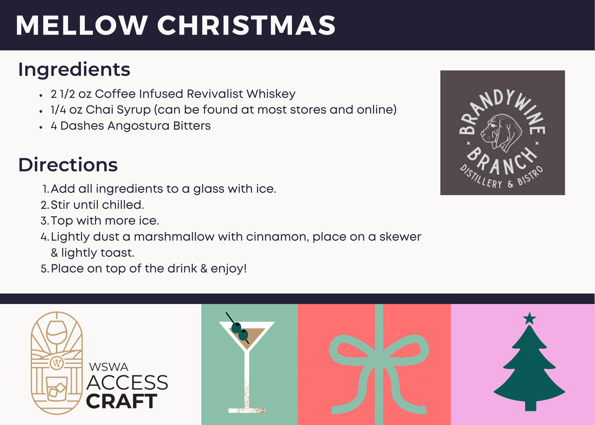 Brandywine Branch Distillers Holiday Recipe Card