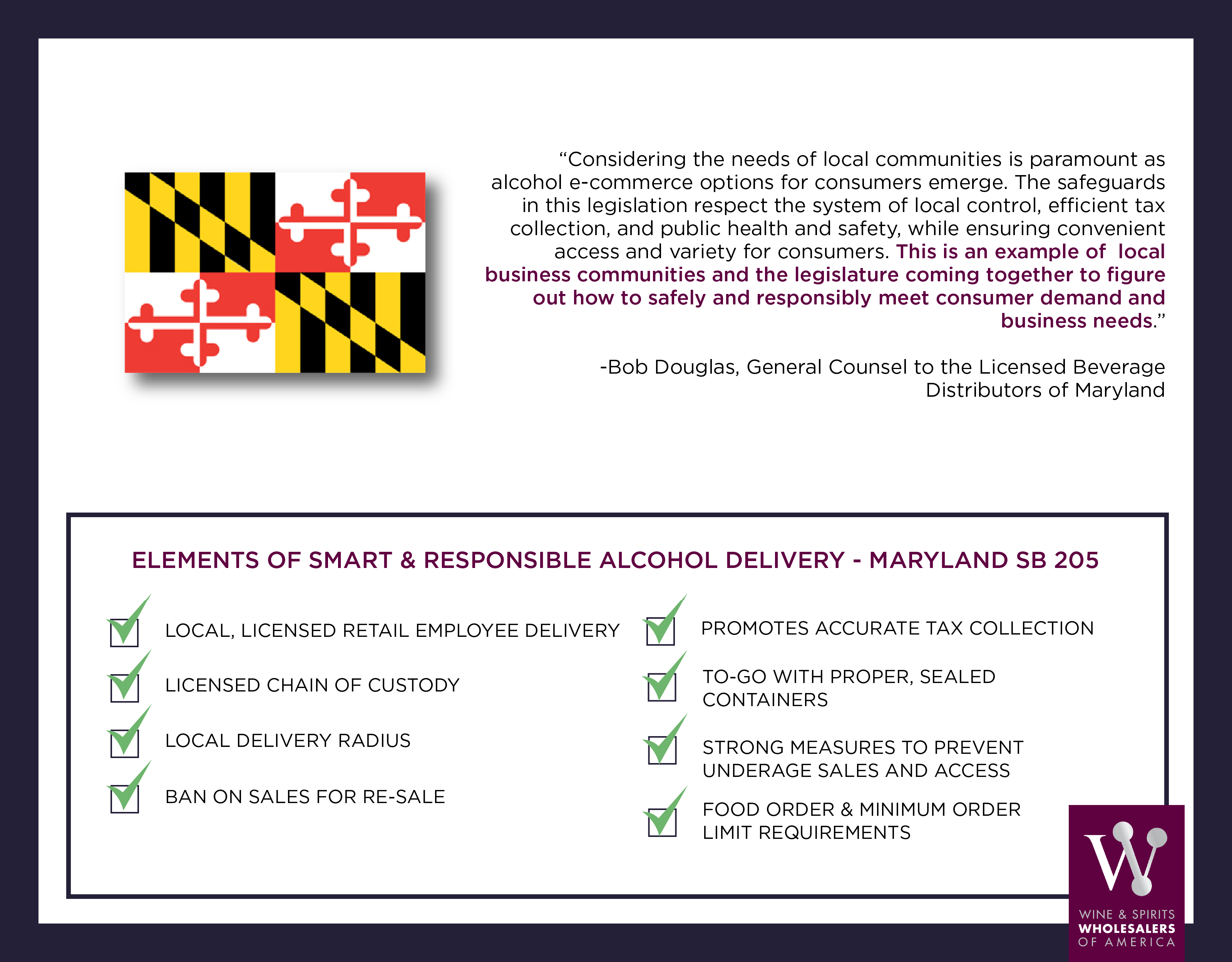 Smart, Responsible Delivery Legislation - MD SB 205